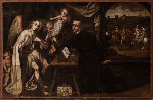 Cordovan master; 17th century.
"Appearance of Archangel San Rafael to Father Roelas."
Oil on canvas.