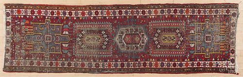 Semi-antique Caucasian carpet, 7'7'' x 2'3''.