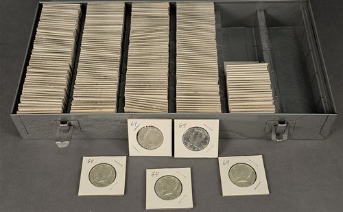263 Silver Half Dollars, 1940's, 1950's, 1960's up to 1964, $131.50 face value.