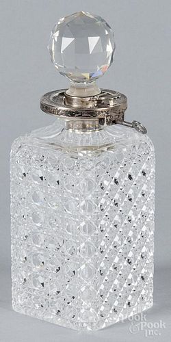 English Webster & Co. silver-mounted cut glass decanter, ca. 1900