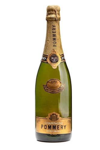 A 1979 Pommery Brut Millesime bottle.
Champagne Pommery
Category: Champagne. Reims (France).