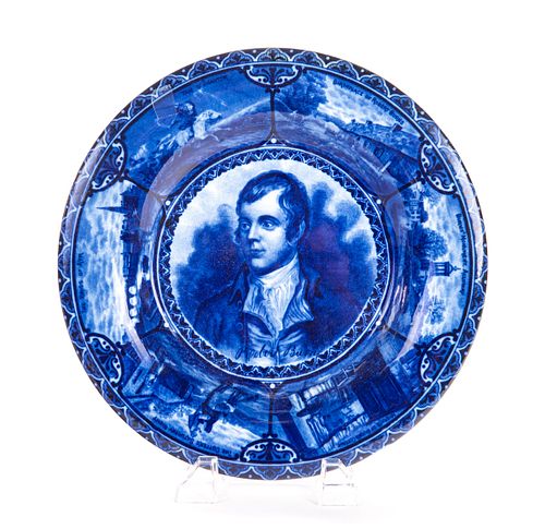 Historical Flow Blue Plate Robert Burns