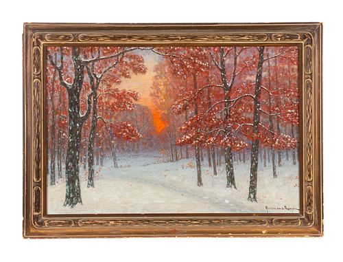 Oil on Canvas Winter Landscape Gulbrand Sether