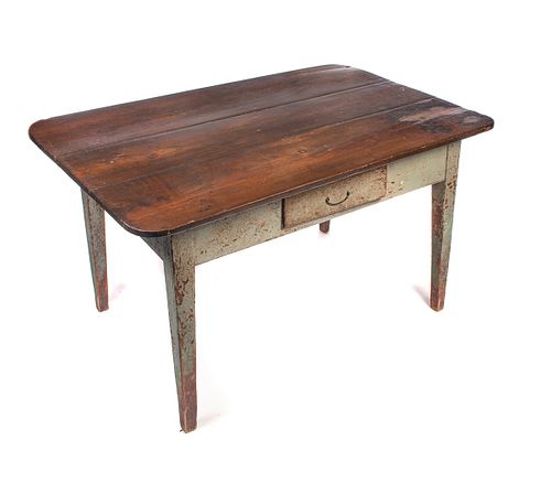 Early Painted Pegged Country Hepplewhite Farm Table