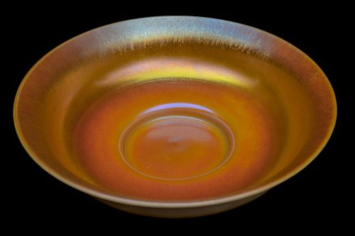 Large Steuben Calcite Gold Aurene Bowl