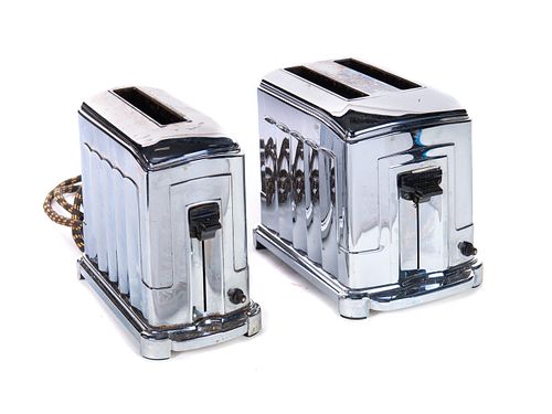2 Antique Toastmaster Chrome Toasters