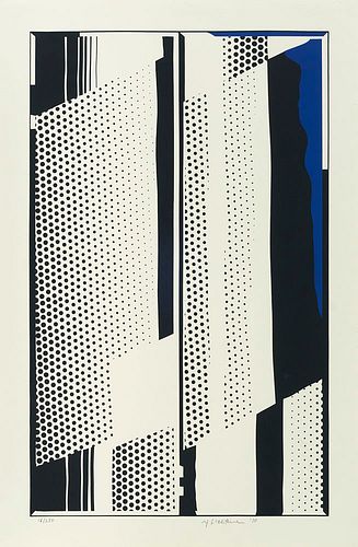 Lichtenstein, Roy Twin mirrors. 1970. Farbserigraphie auf chamoisfarbenem Bütten. 86 x 53 cm (98 x 64 cm). Signiert, datiert und nummeriert. Punktuell