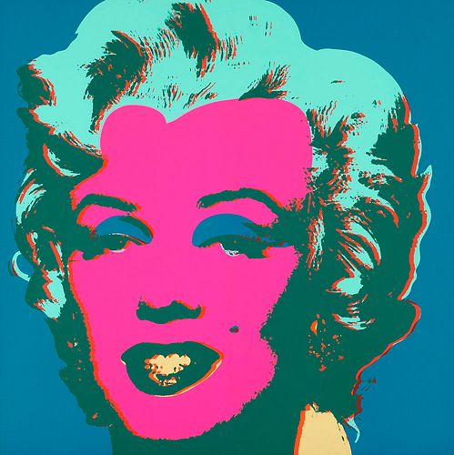 Warhol - nach, Andy Marilyn (Sunday B. Morning). (1970). Farbserigraphie auf leichtem Karton. 81,7 x 81,7 cm. Verso mit den Stempeln "published by Sun