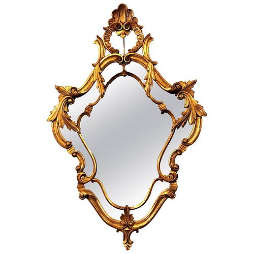 Carved Shell and Leaf Design Italian Mirror