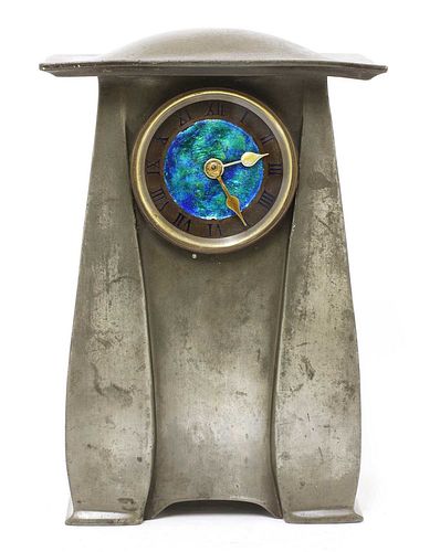 A Tudric pewter clock,