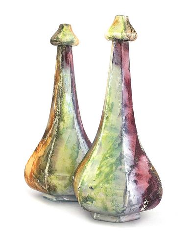 A pair of Arabia Finland 'Loistomarmori' lustre vases,
