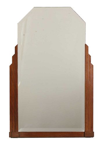 An Art Deco mahogany-framed hall mirror,