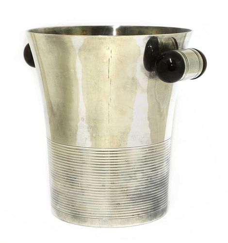 An Art Deco silver-plated wine cooler,