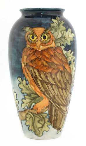 A large Moorcroft 'Eagle Owl' vase,