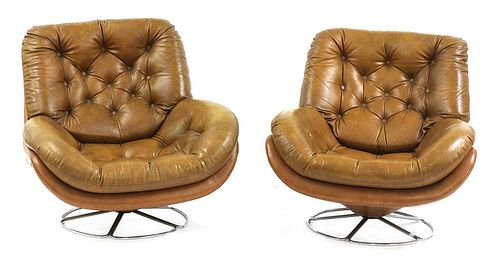 A pair of Scandinavian armchairs,