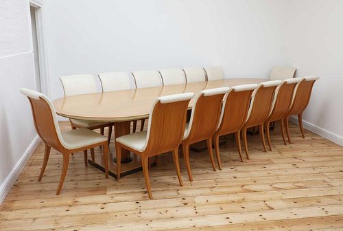 An Italian contemporary maple dining table,