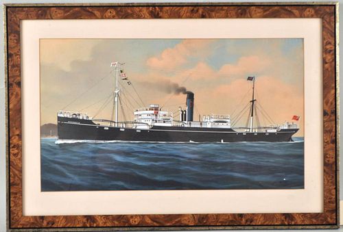 Marine Painting, "SS Ashworth" G/P