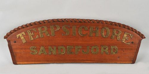 Carved Wood Sternboard From "Terpsichore"