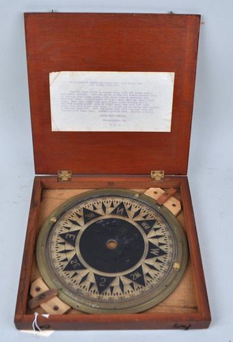 Cased Labeled Ship's Compass Dial