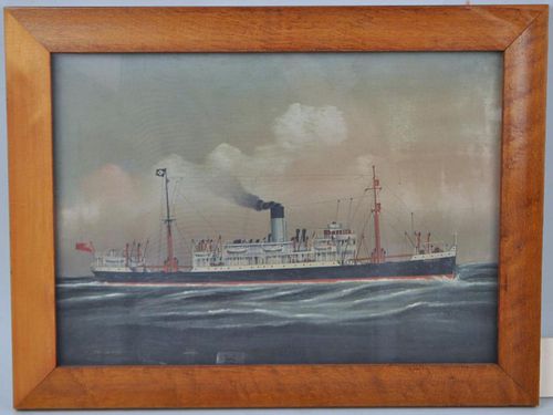 Marine Painting, Steamship "Teiresias" O/C