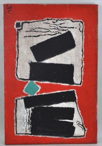 Hans-Werner Goertz, Abstract Oil on Burlap