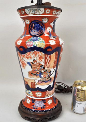 Chinese Imari Porcelain Vase, As Lamp