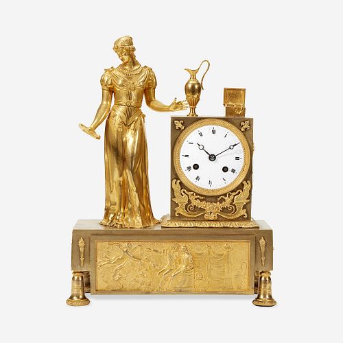 A French Gilt Bronze Mantel Clock 19th century