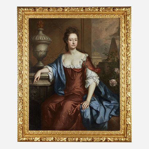 Manner of Sir Peter Lely (British, 1618–1680) Portrait of a Seated Lady in an Exterior