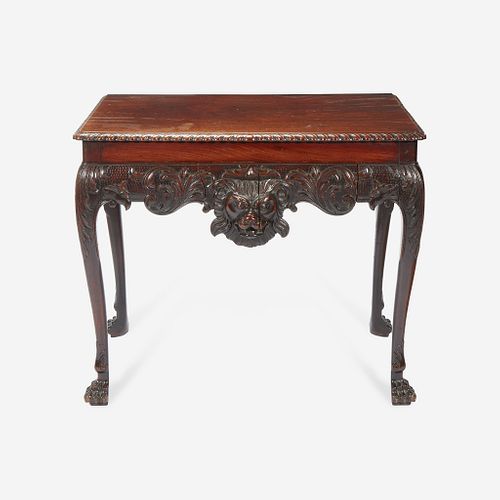 An Irish George II Carved Mahogany Side Table First half 18th century