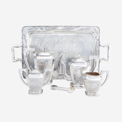 A Chinese Export Silver Five-Piece Tea and Coffee Service Zee Sung, Shanghai, circa 1920s
