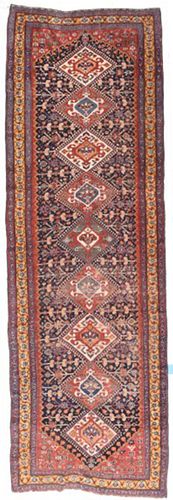 Antique Persian Qashqai Long Rug, 3'9'' x 11'8''