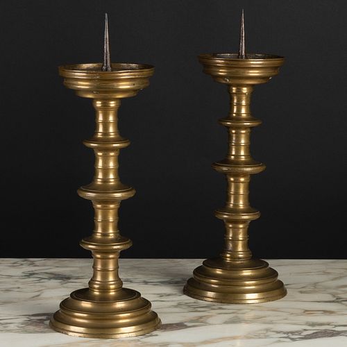 Pair of Flemish Brass Pricket Sticks