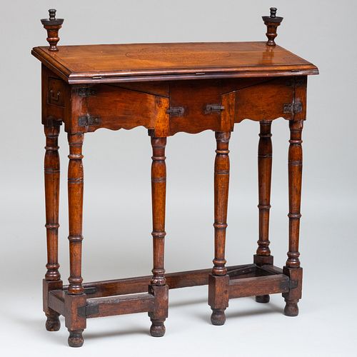 Unusual William and Mary Walnut and Seaweed Marquetry Writing Table, in the Manner of Gerrit Jensen