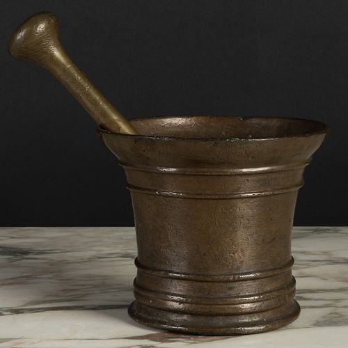 Large Continental Baroque Bronze Mortar And Pestle