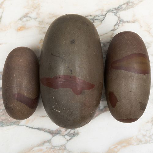 Three Indian Lingam Stones 