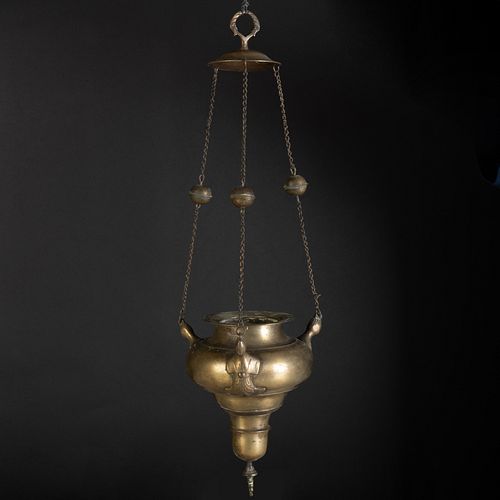 German Baroque Brass Hanging Incense Burner, Possibly Nuremberg 
