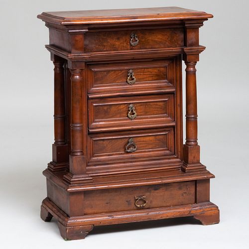 Italian Baroque Style Walnut Small Chest of Drawers