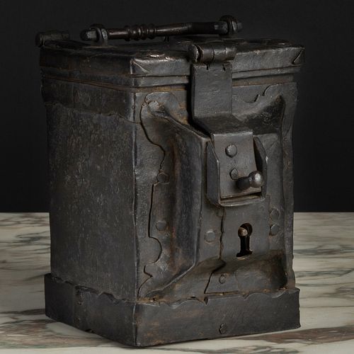 Continental Baroque Iron Collection Box, Possibly German