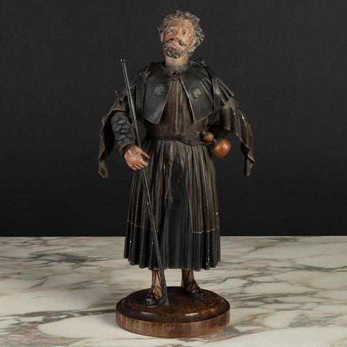 Spanish Painted TÃ´le Figure of a Pilgrim 