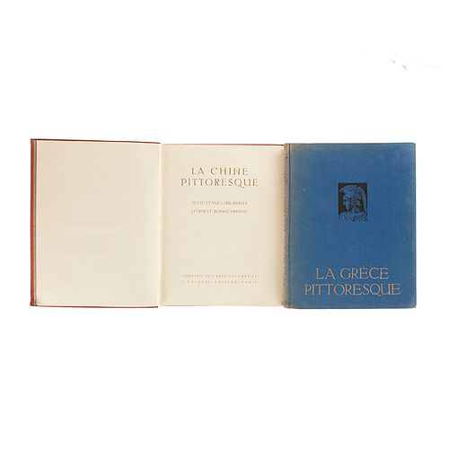 Boerschmann, Ernest / Hofmannsthal, Hugo. La Chine Pittoresque / La Grece Pittoresque. Paris: ca. 1920. Fotograbados. Piezas: 2.