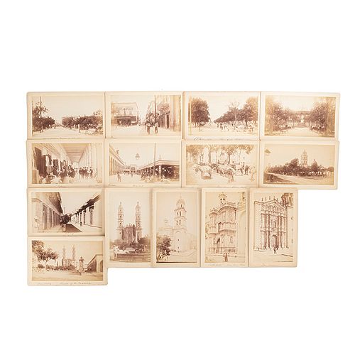 Vistas de San Luis Potosí. México, fines del Siglo XX. Fotografías albúminas, 11 x 19 cm., aproximadamente. Piezas: 14.