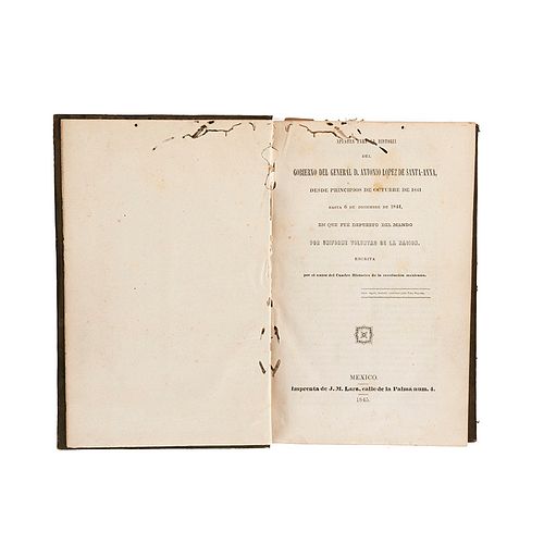 Bustamante, Carlos María de. Apuntes para la Historia del Gobierno del General D. Antonio López de Santa Anna. México: 1845.