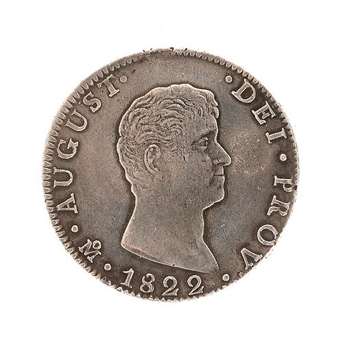 Guerrero, José María (Ensayador). Ocho Reales Agustín de Iturbide. México, 1822. Moneda en plata, 39 mm., 26.9 g.