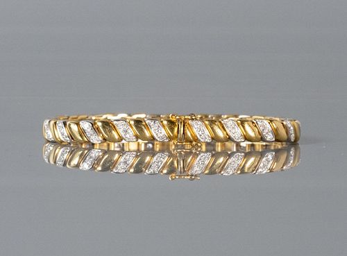 18kt Yellow & White Gold Diamond Bracelet