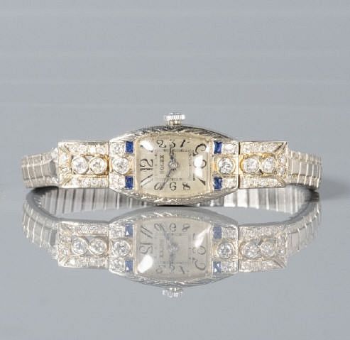 Ladies Rolex Watch, 18kt White Gold & Gemstones