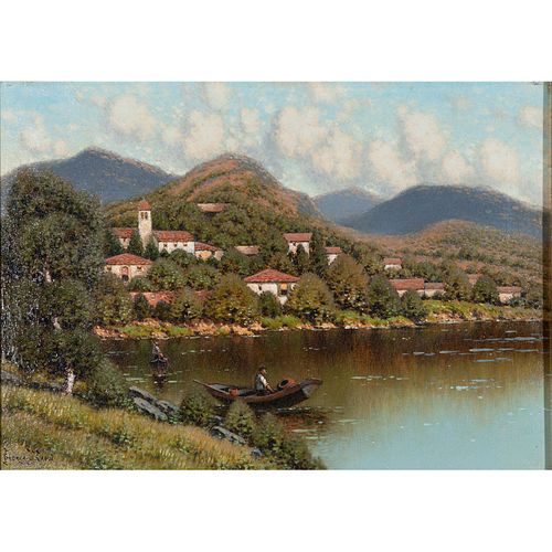 George W Drew (1875-1968), Framed Oil on Canvas, Lake Como