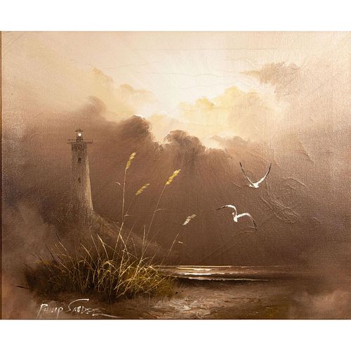Framed, Phillip Sandee, Oil on Canvas, Lighthouse Beach