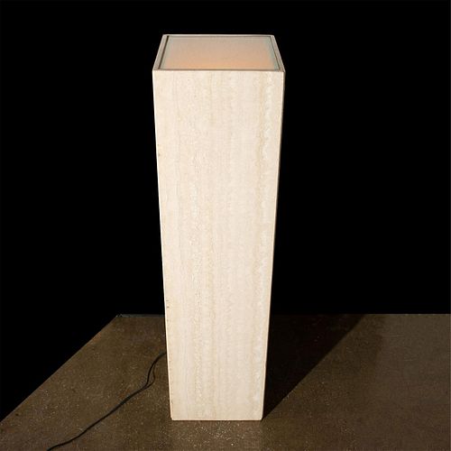 39"H LIGHTED MARBLE PEDESTAL STAND