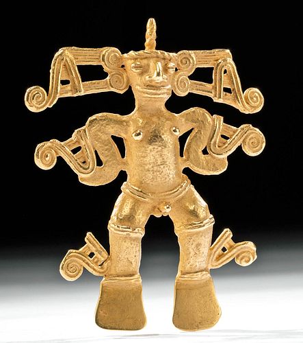Pre-Columbian Panamanian Gold Shaman Pendant
