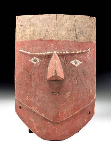 Chancay Painted Wooden Mummy Mask, ex-Museum